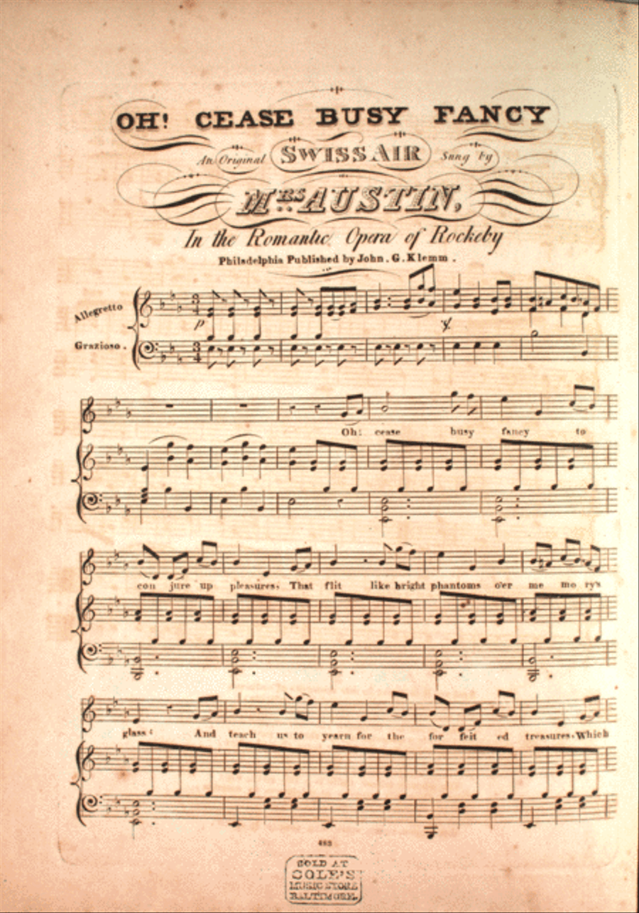 Oh! Cease Busy Fancy. An Original Swiss Air Voice scores gallery preview page 1