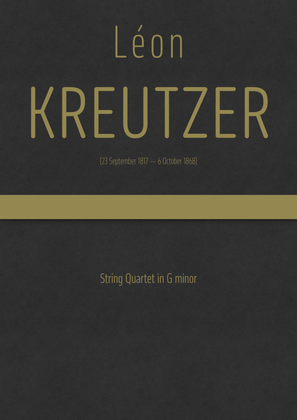 Book cover for Kreutzer - String Quartet in G minor
