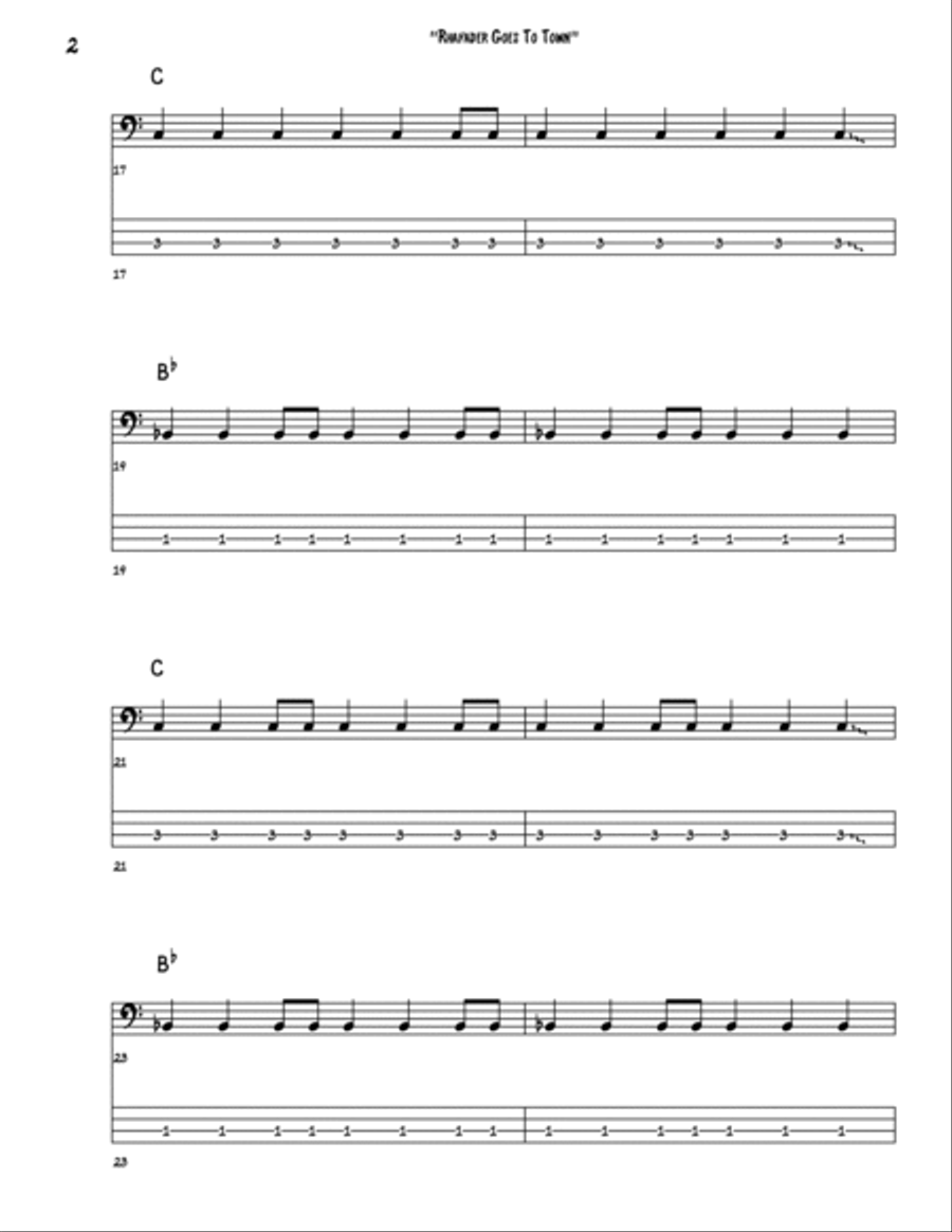 Rhayader Goes To Town Bass Guitar scores gallery preview page 2