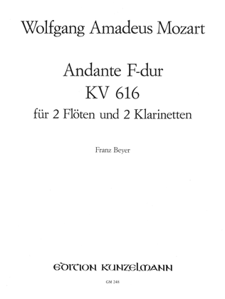 Book cover for Andante for 2 flutes and 2 clarinets