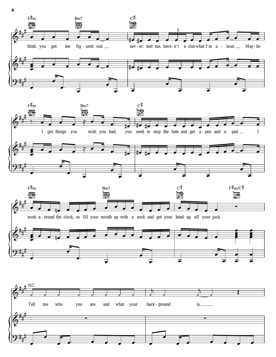 Pedestal Piano, Vocal, Guitar scores gallery preview page 4