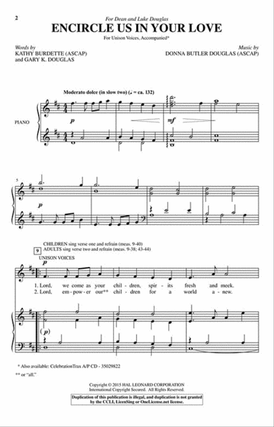 Encircle Us in Your Love Unison Choir scores gallery preview page 2