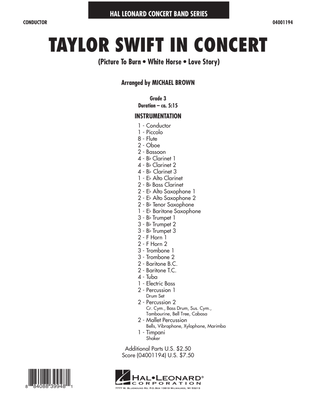 Book cover for Taylor Swift - In Concert - Full Score