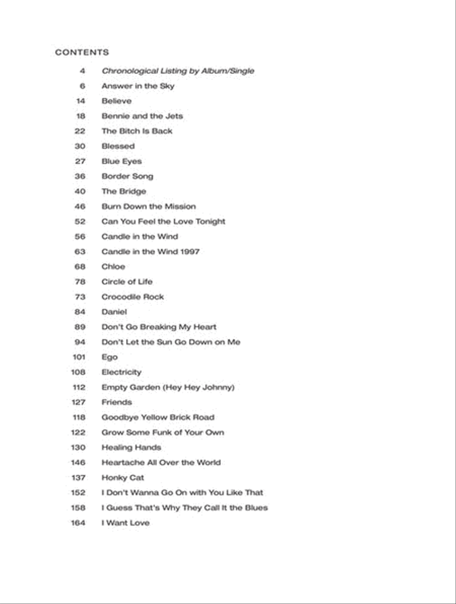 Elton John Anthology Piano, Vocal, Guitar scores gallery preview page 2