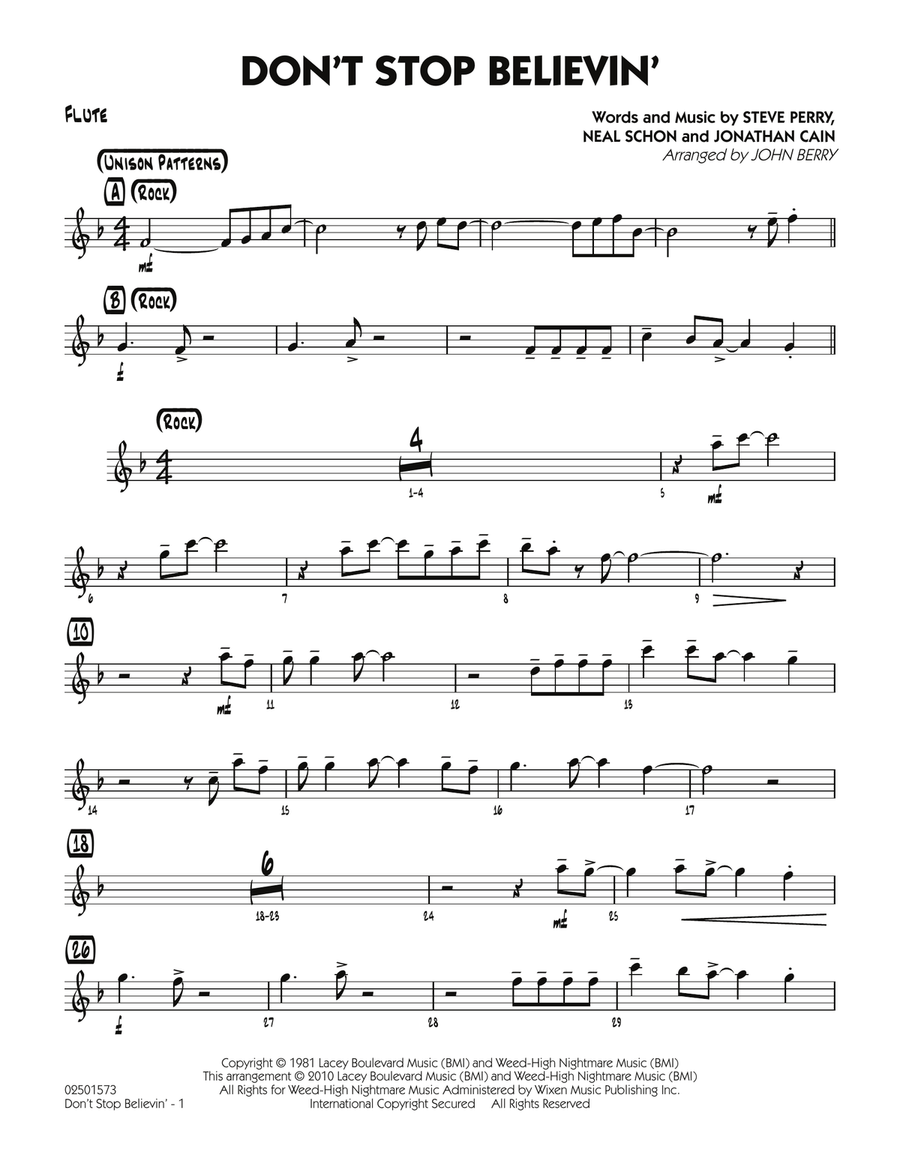Don't Stop Believin' - Flute