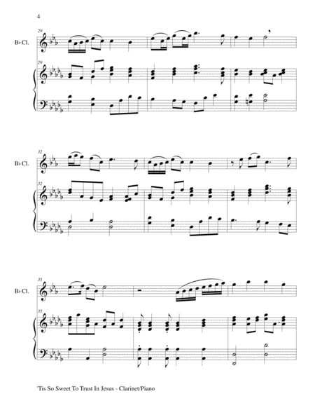 'TIS SO SWEET TO TRUST IN JESUS (Bb Clarinet/Piano and Clarinet Part) image number null