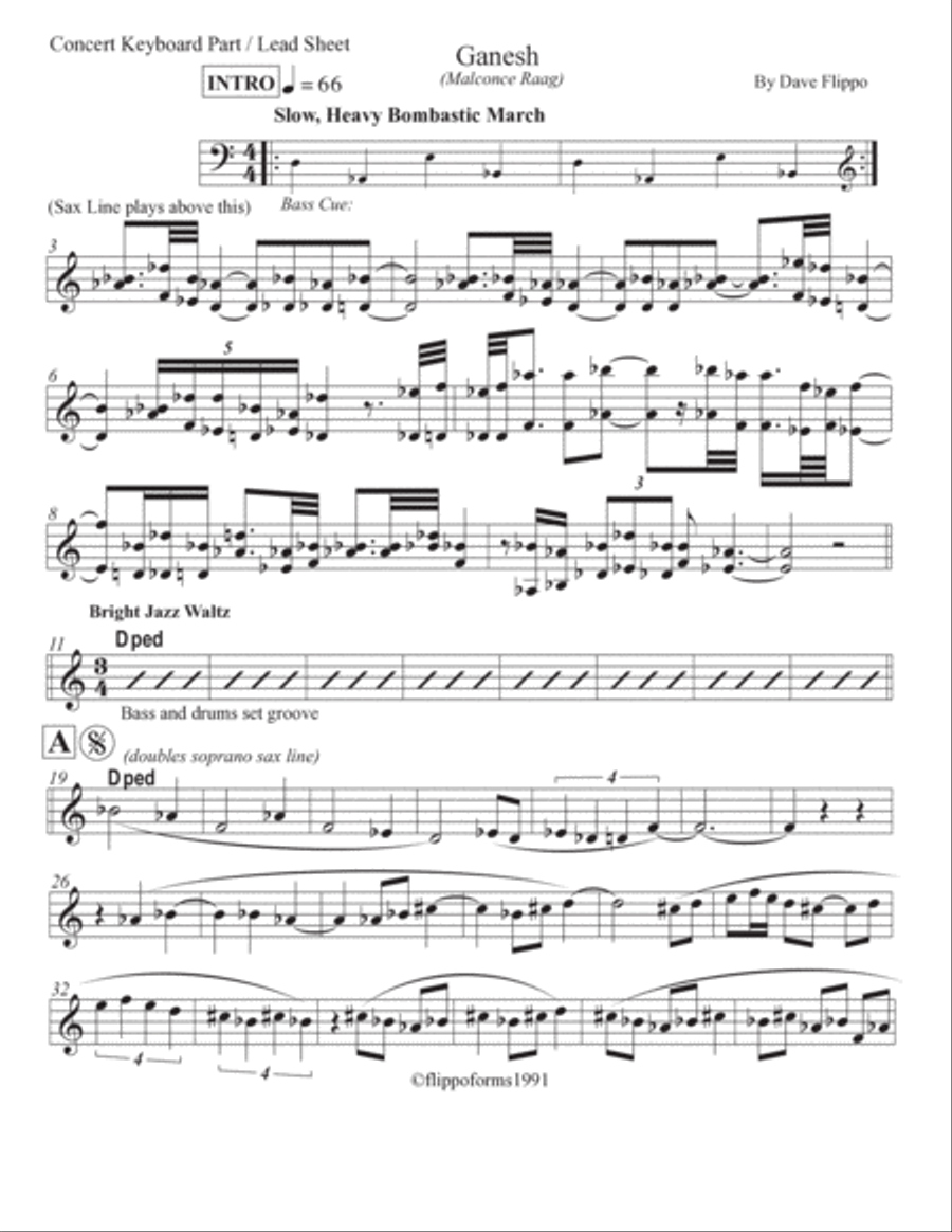 GANESH - The Globaljazz Series - Indian - Jazz Fusion -Includes key part in C, Bb Instrument and Ba Jazz Ensemble scores gallery preview page 2
