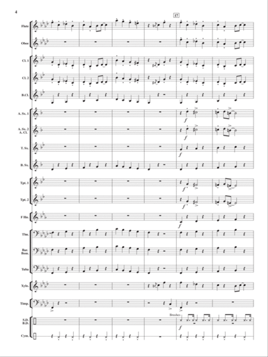 Cool Cat Shuffle Concert Band - Sheet Music page 4