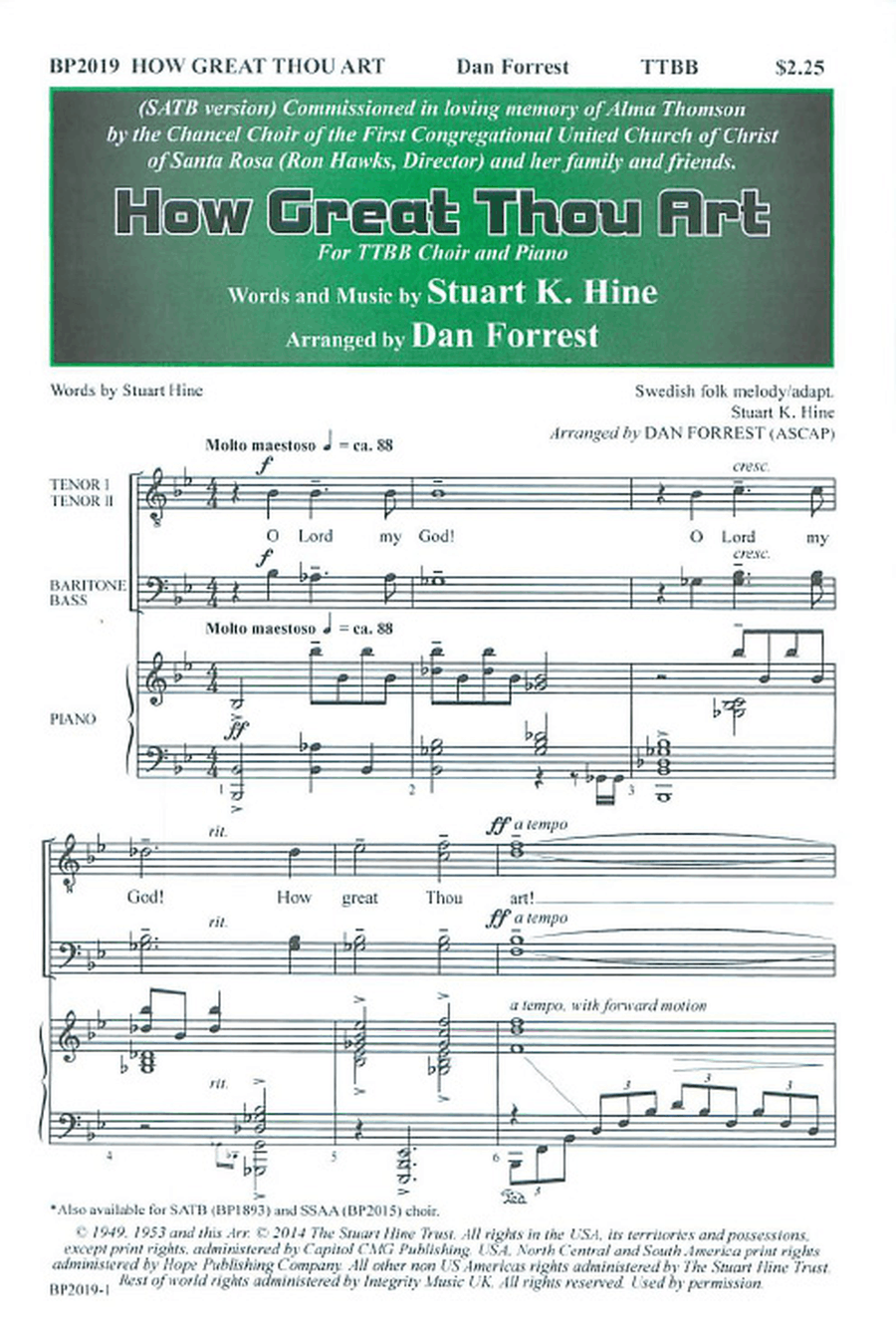 How Great Thou Art - TTBB TTBB scores gallery preview page 1