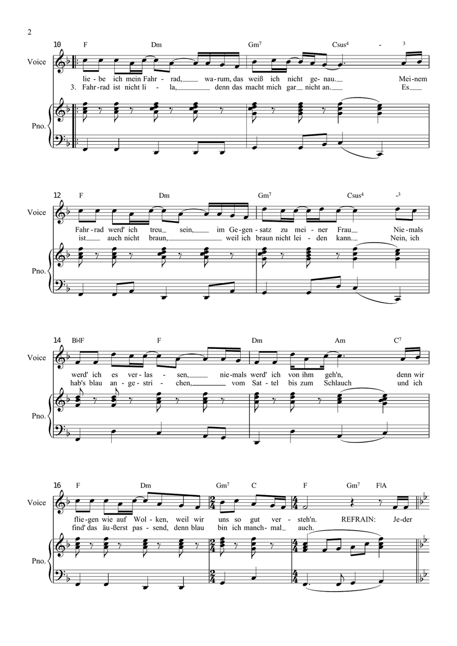 Mein Fahrrad A Cappella scores gallery preview page 3