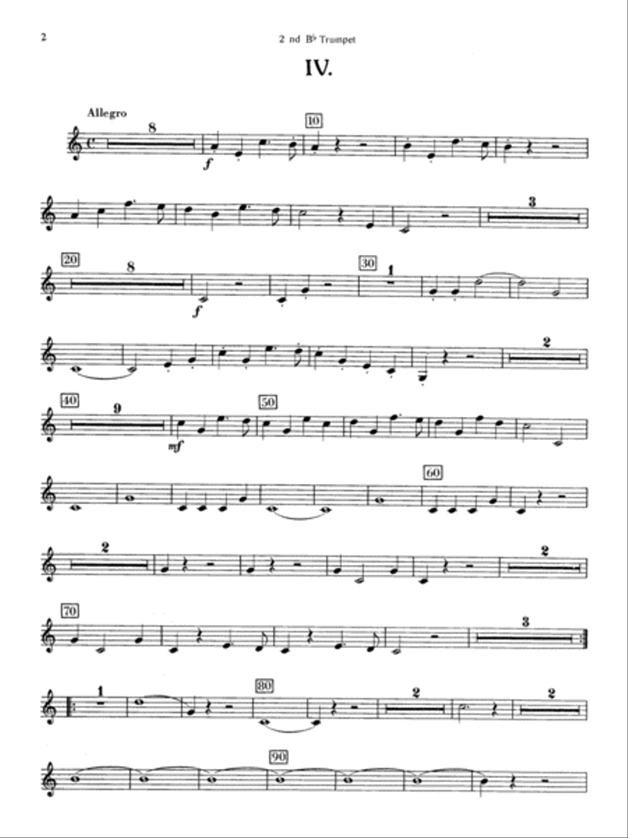Mozart's Symphony No. 25 in G Minor, 3rd & 4th Movements: 2nd B-flat Trumpet Full Orchestra scores gallery preview page 2