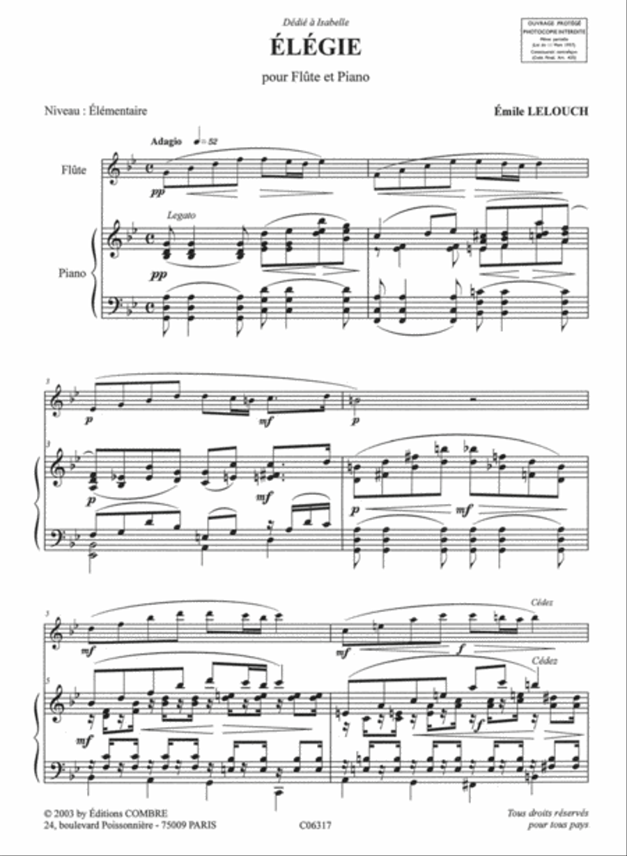 Elegie Flute Solo scores gallery preview page 2