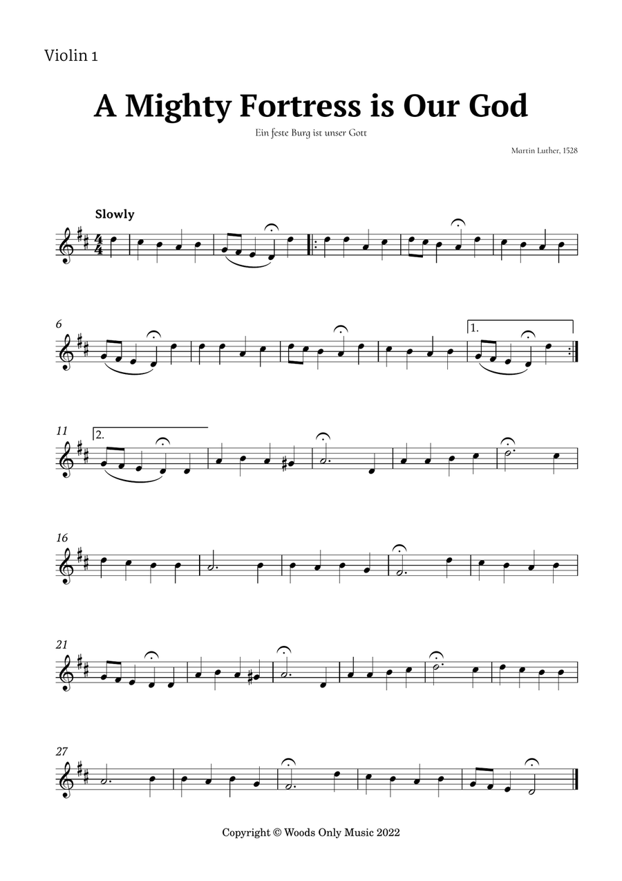 A Mighty Fortress is Our God by Luther for String Quintet String Quintet scores gallery preview page 4