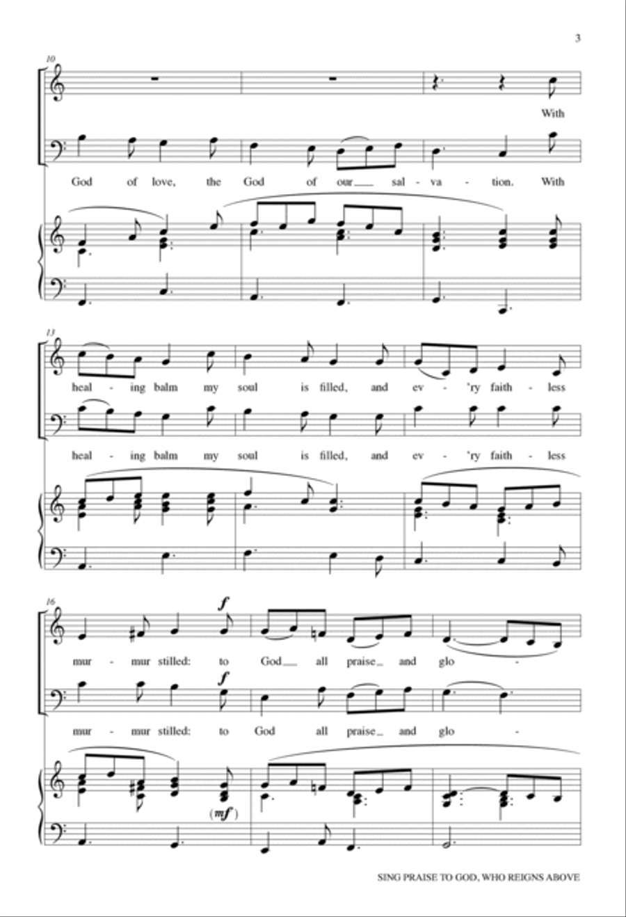Sing Praise to God, Who Reigns Above 2-Part scores gallery preview page 3