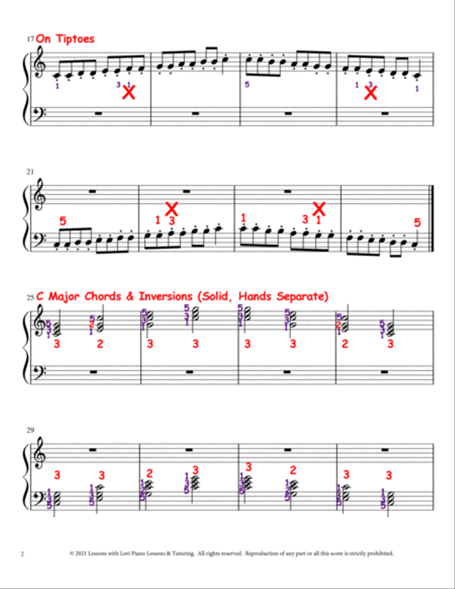 C Major Scale Techniques and Tricks Piano Method scores gallery preview page 2