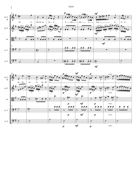 Vivaldi: Aria; Da quel ferro che ha svenato from IL FARNACE (RV 711) Arr. for 2-Cello Quintet; Optio image number null