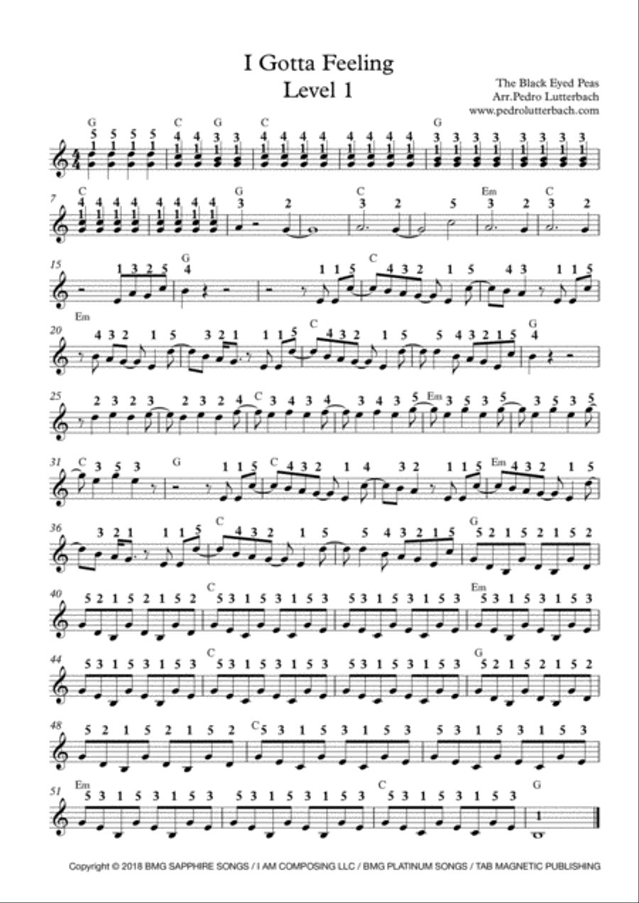 I Gotta Feeling Easy Piano scores gallery preview page 1
