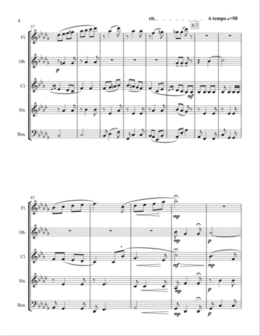 Scenes from La Bohéme for WW Quintet Woodwind Quintet scores gallery preview page 4