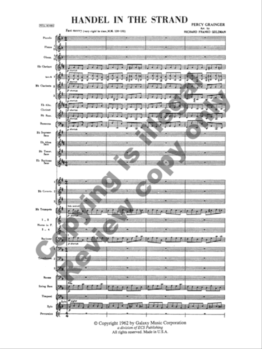 Handel in the Strand Concert Band scores gallery preview page 4