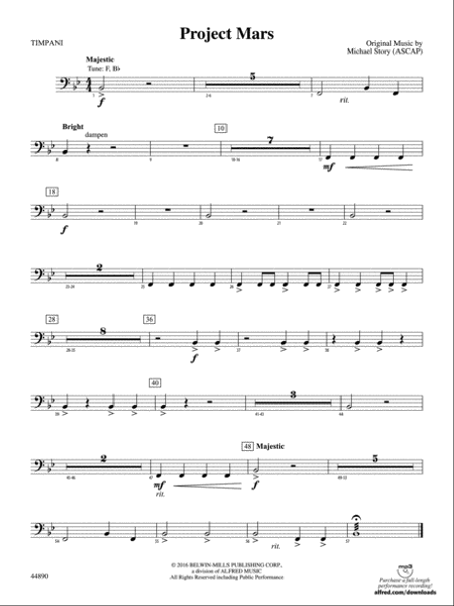 Project Mars: Timpani Project Mars: Timpani Concert Band scores gallery preview page 1