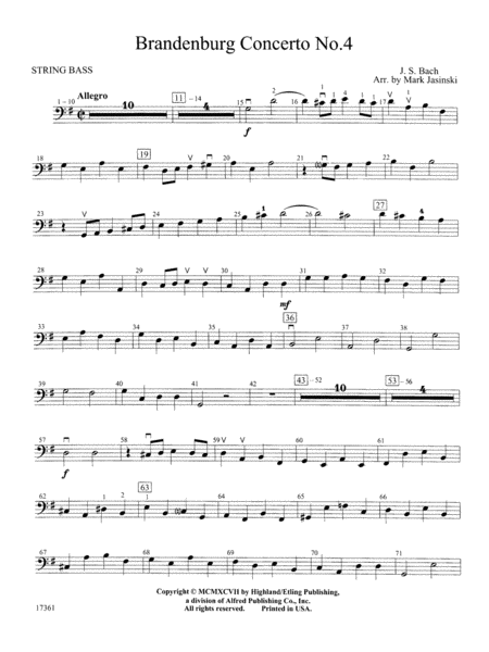 Brandenburg Concerto No. 4 (3rd Movement): String Bass