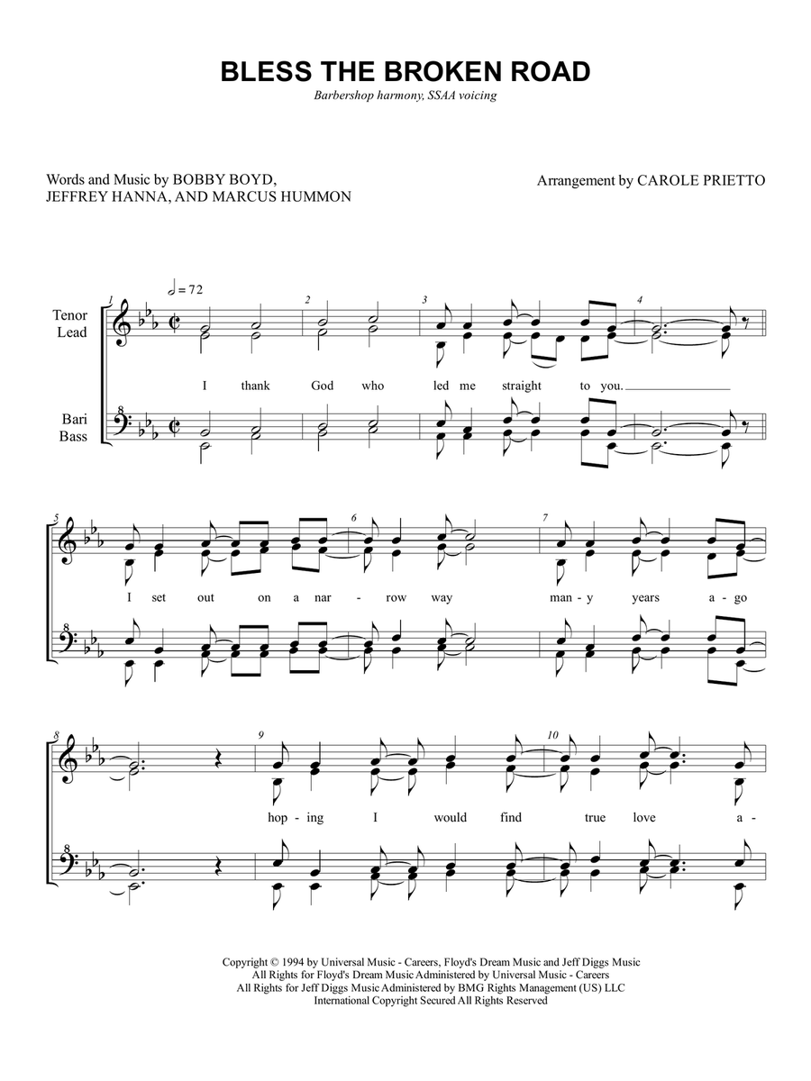 Bless The Broken Road Bless The Broken Road SSAA scores gallery preview page 1