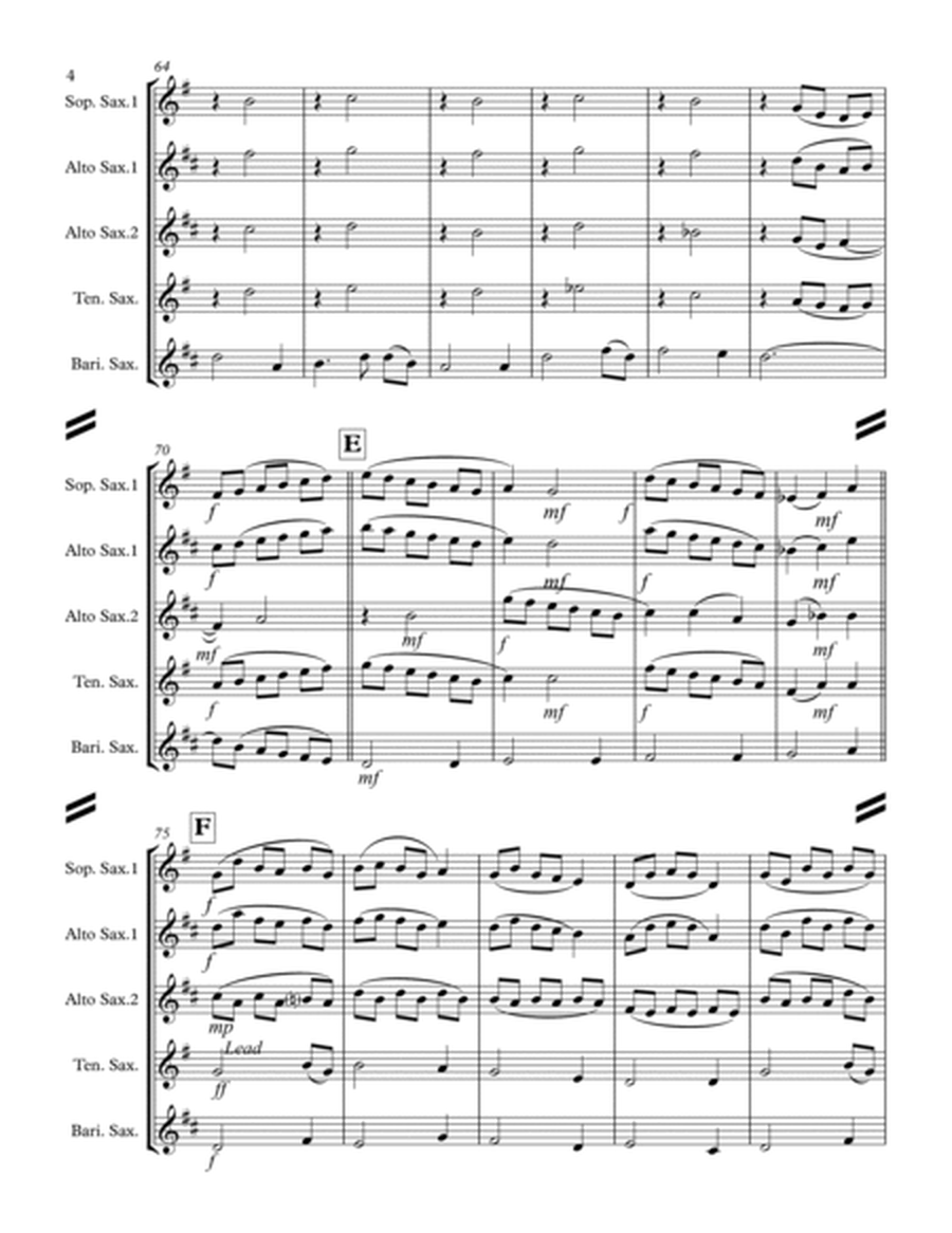 Amazing Grace! How Sweet the Sound (for Saxophone Quartet SATB or AATB) image number null