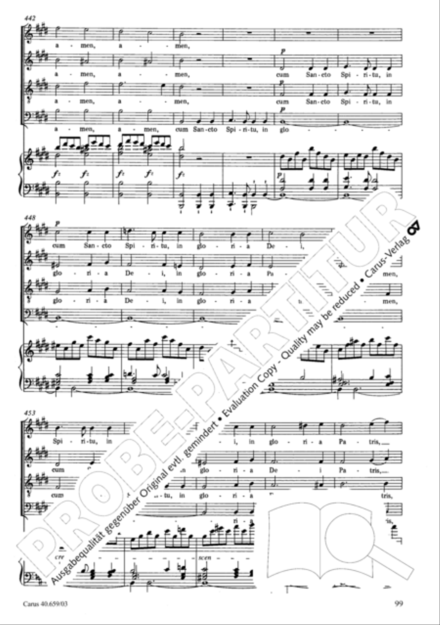 Mass in A flat major (Messe in As) 4-Part scores gallery preview page 100