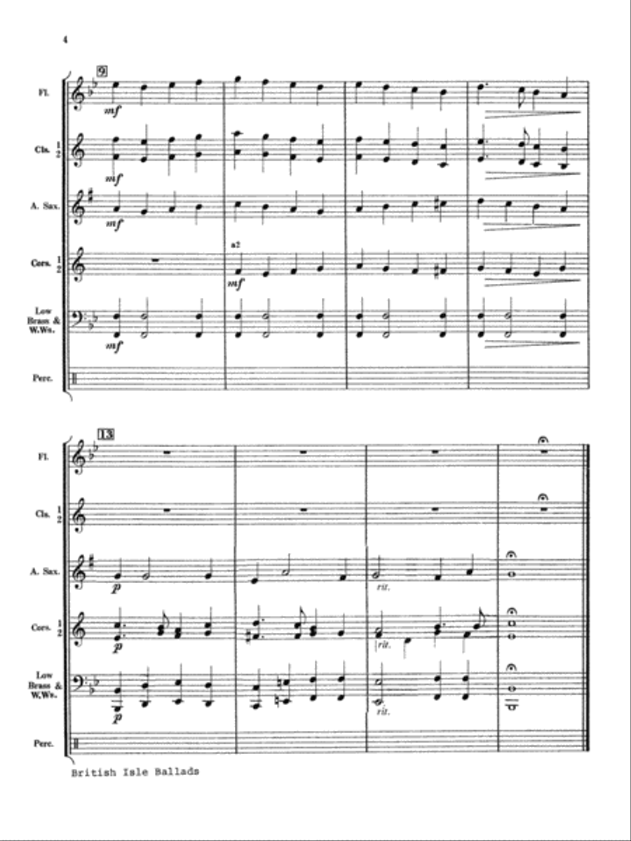 British Isle Ballads: Score Concert Band scores gallery preview page 4