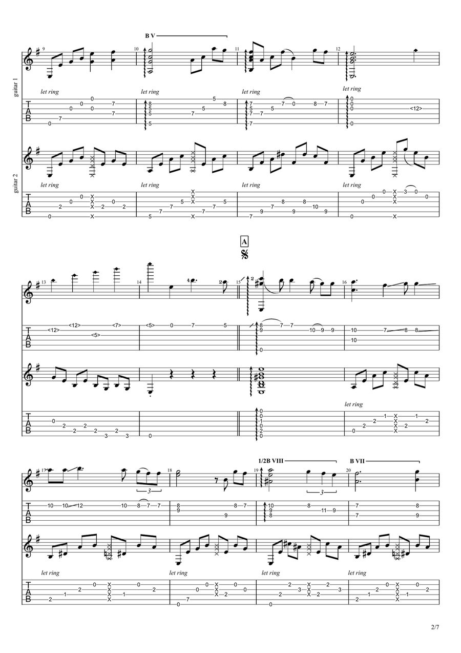 Ey Yare Man (Hayedeh) arrangement for guitar duo Acoustic Guitar scores gallery preview page 2