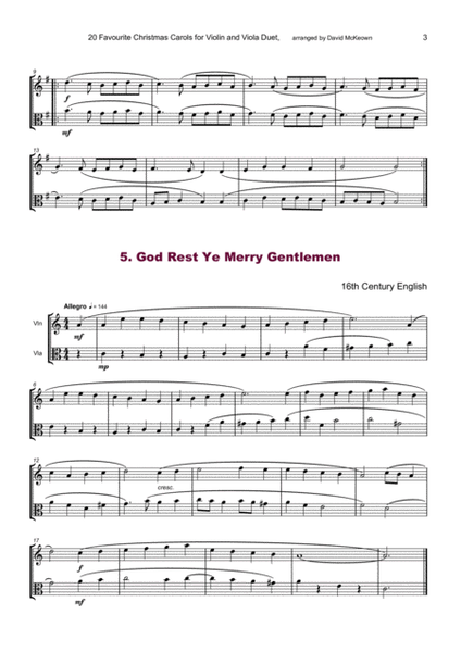 20 Favourite Christmas Carols for Violin and Viola Duet image number null