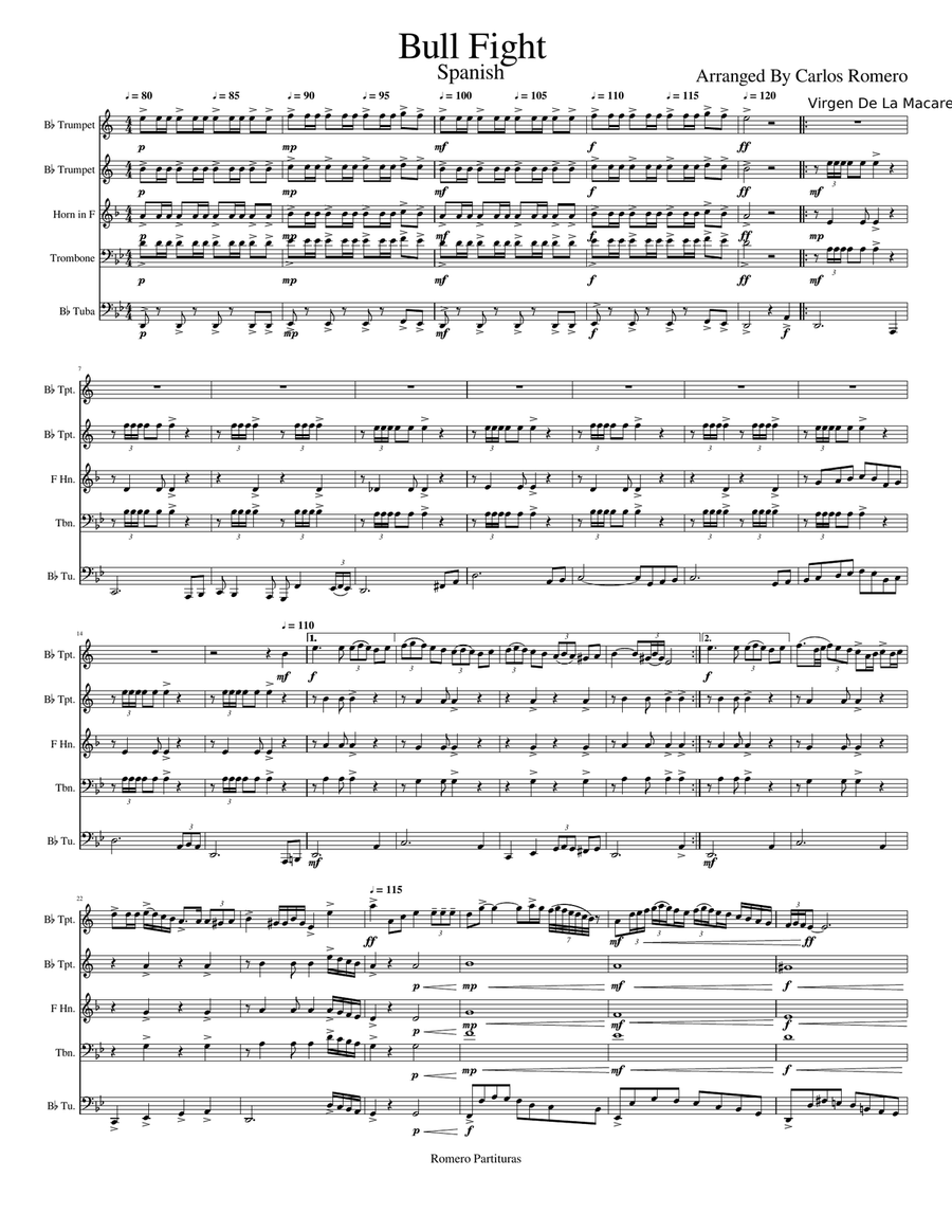 Bull Fight Brass Ensemble scores gallery preview page 1