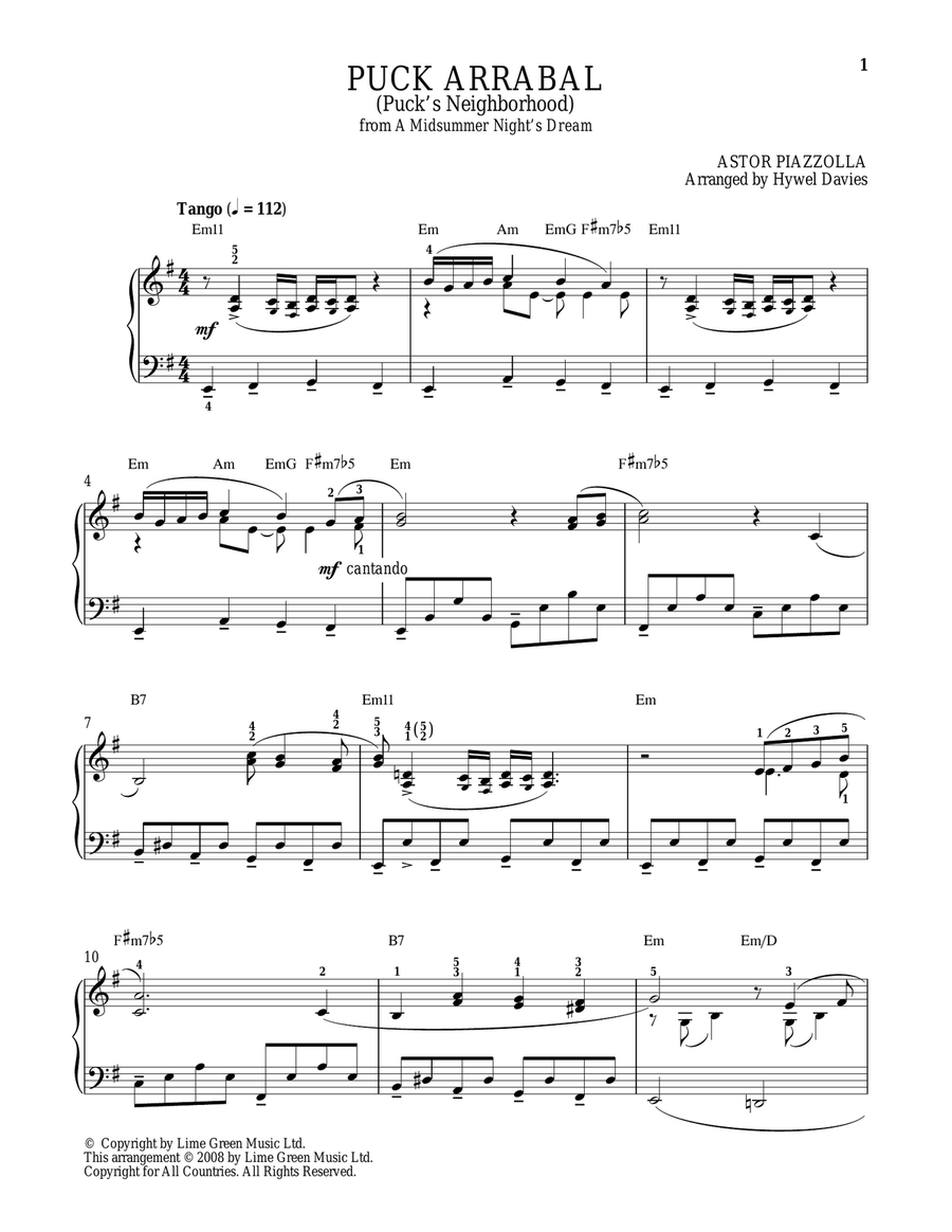 Puck Arrabal Puck Arrabal Piano Solo scores gallery preview page 1