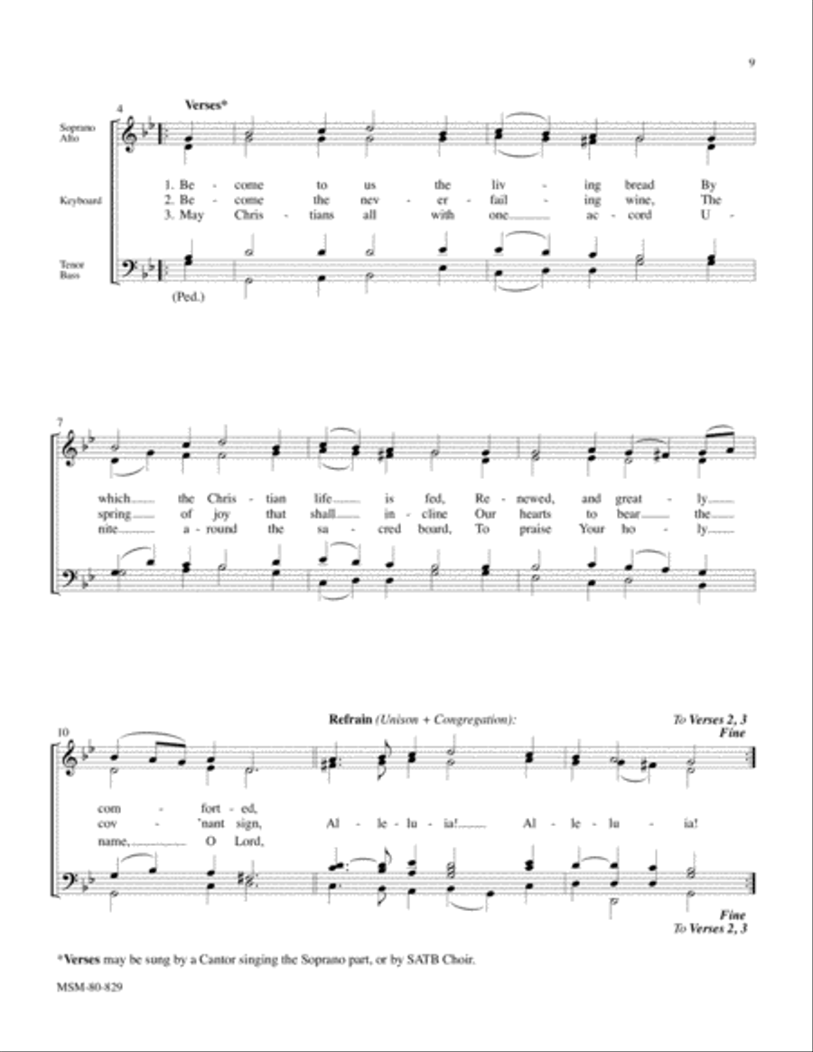 Become to Us the Living Bread 4-Part scores gallery preview page 2