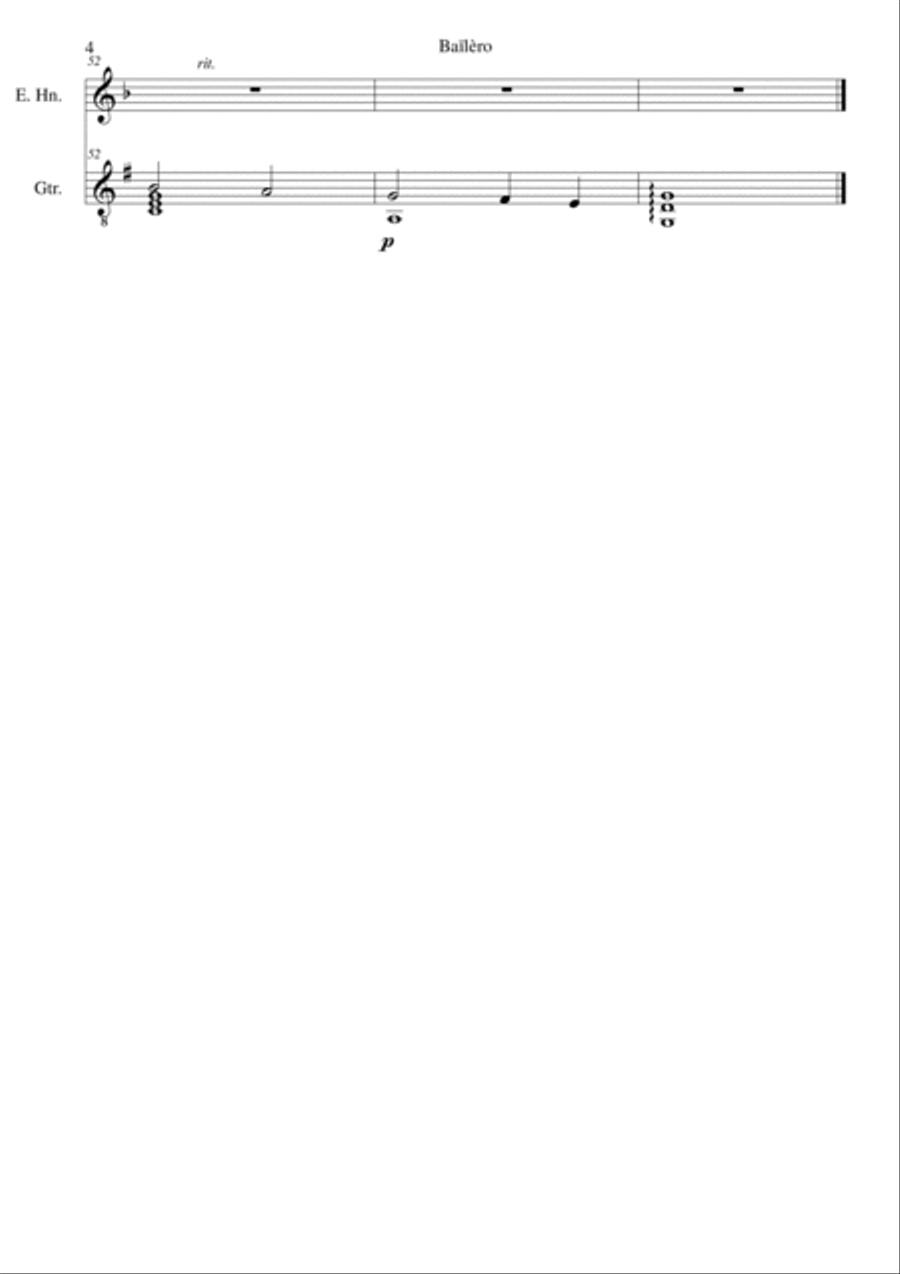 3 songs of the Auvergne for cor anglais & guitar English Horn scores gallery preview page 4