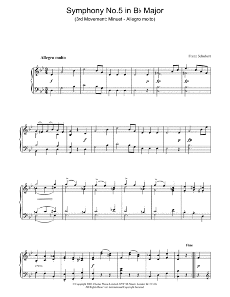 Symphony No.5 in Bb Major - 3rd Movement: Minuet - Allegro molto