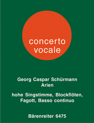 Sechs Arien aus Opern des Barock for High Voice, 1 or 2 Treble Recorders and Basso Continuo