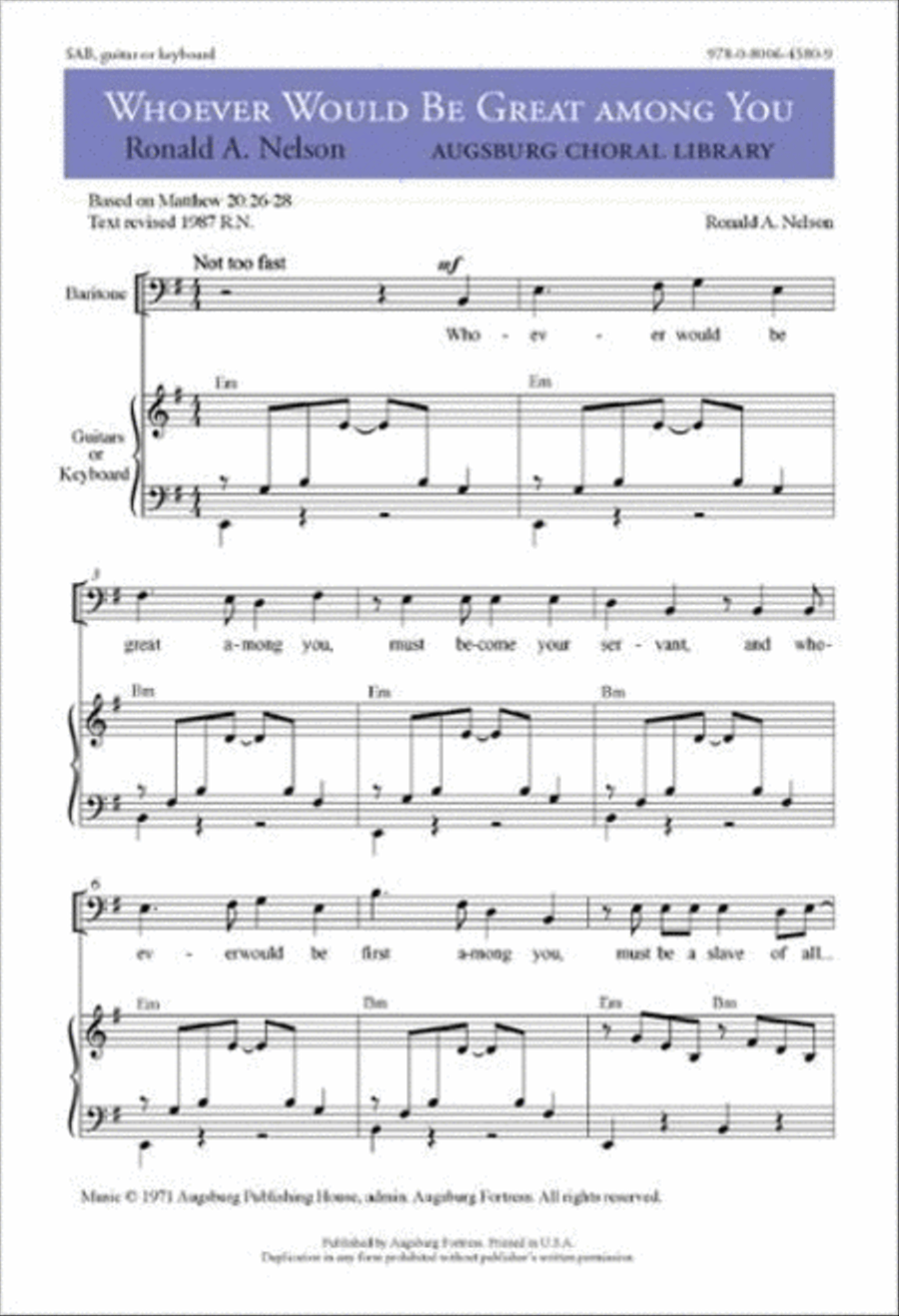 Whoever Would Be Great among You 3-Part scores gallery preview page 1