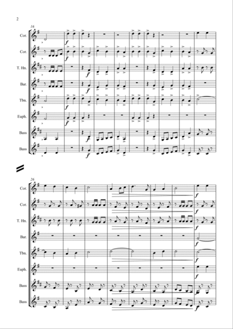 Hark! A brass band is messing around with some Christmas Carols Brass Band scores gallery preview page 2