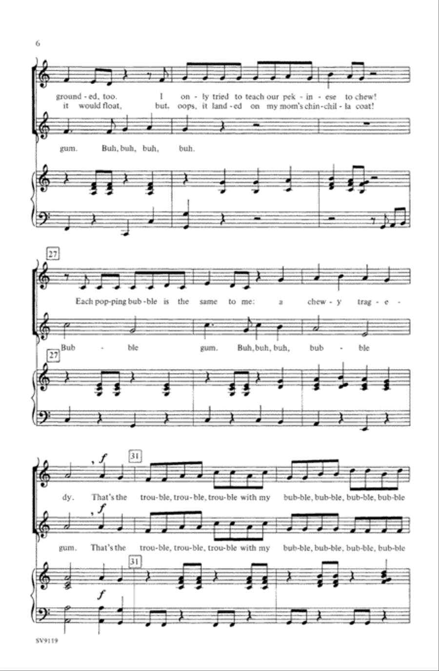 Bubble Trouble Choir scores gallery preview page 5