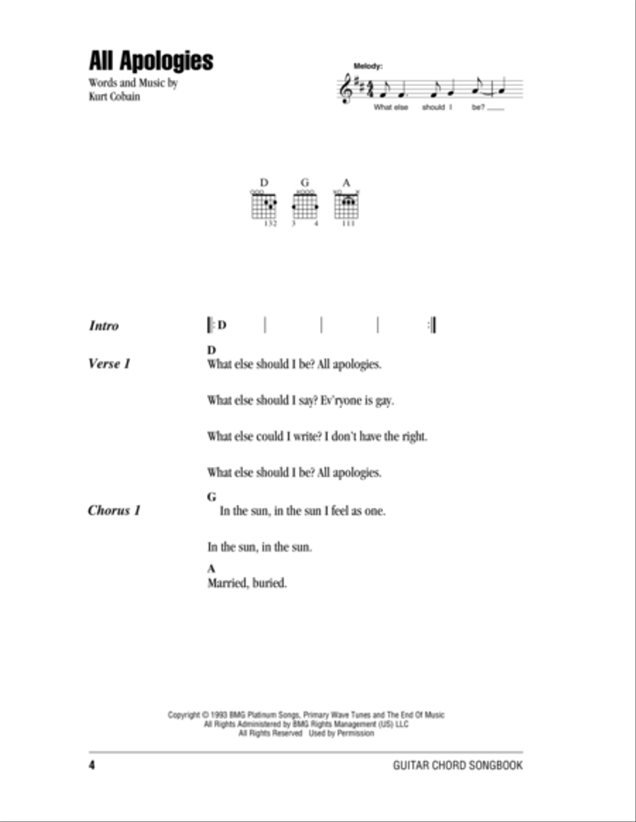 All Apologies All Apologies Acoustic Guitar scores gallery preview page 1