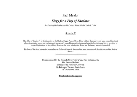 Elegy For A Play Of Shadows