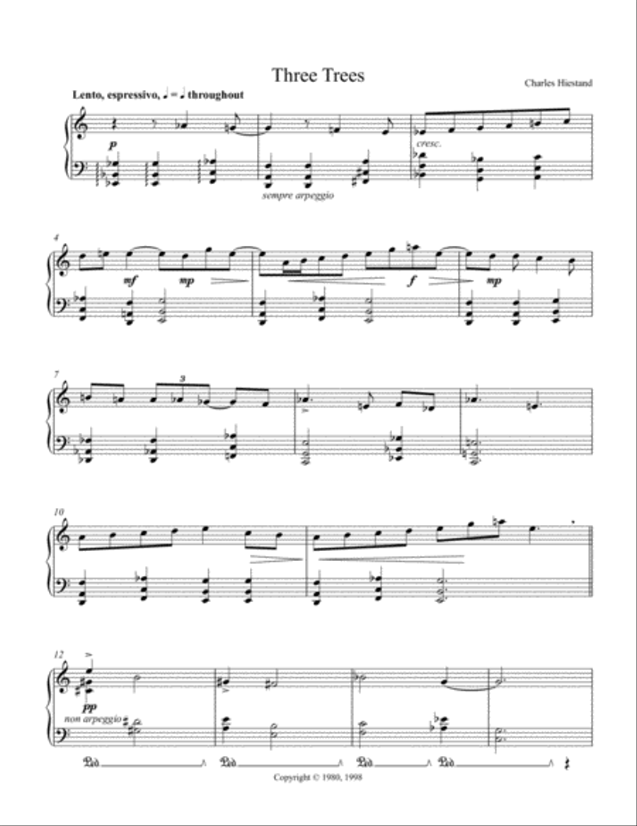 Three Trees Three Trees Piano Solo scores gallery preview page 1