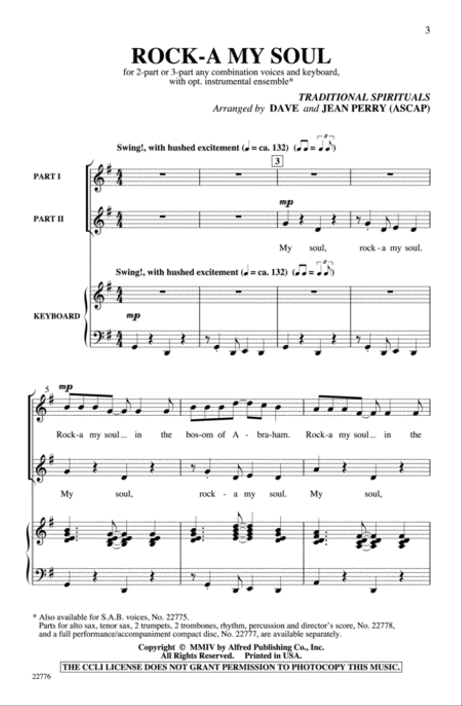 Rock-a-My-Soul 3-Part scores gallery preview page 3