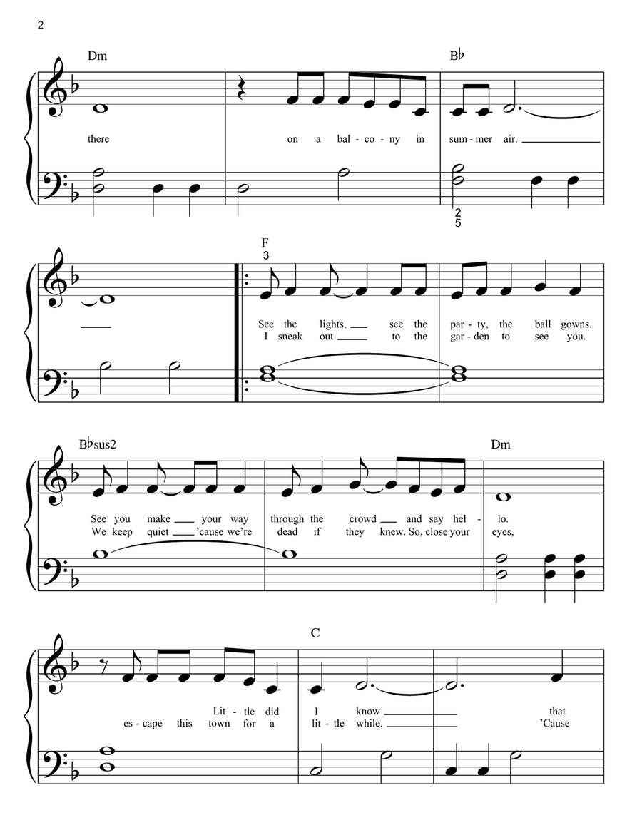 Love Story Easy Piano scores gallery preview page 2