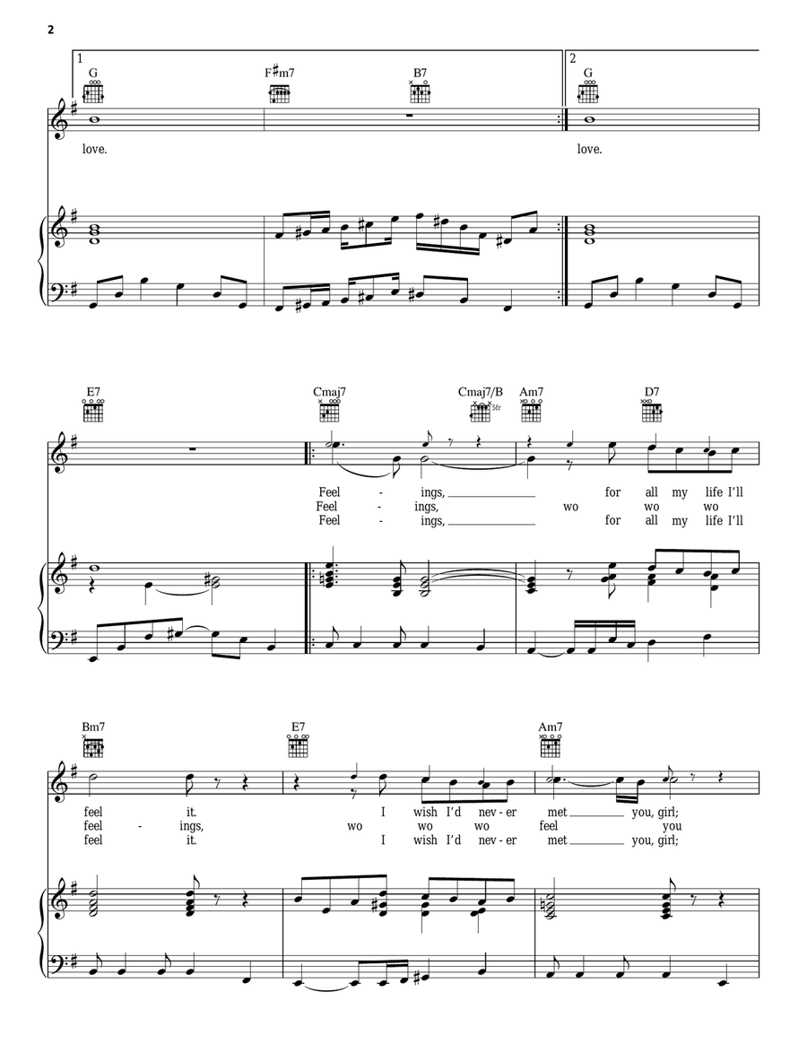 Feelings (Dime) Piano, Vocal, Guitar scores gallery preview page 2