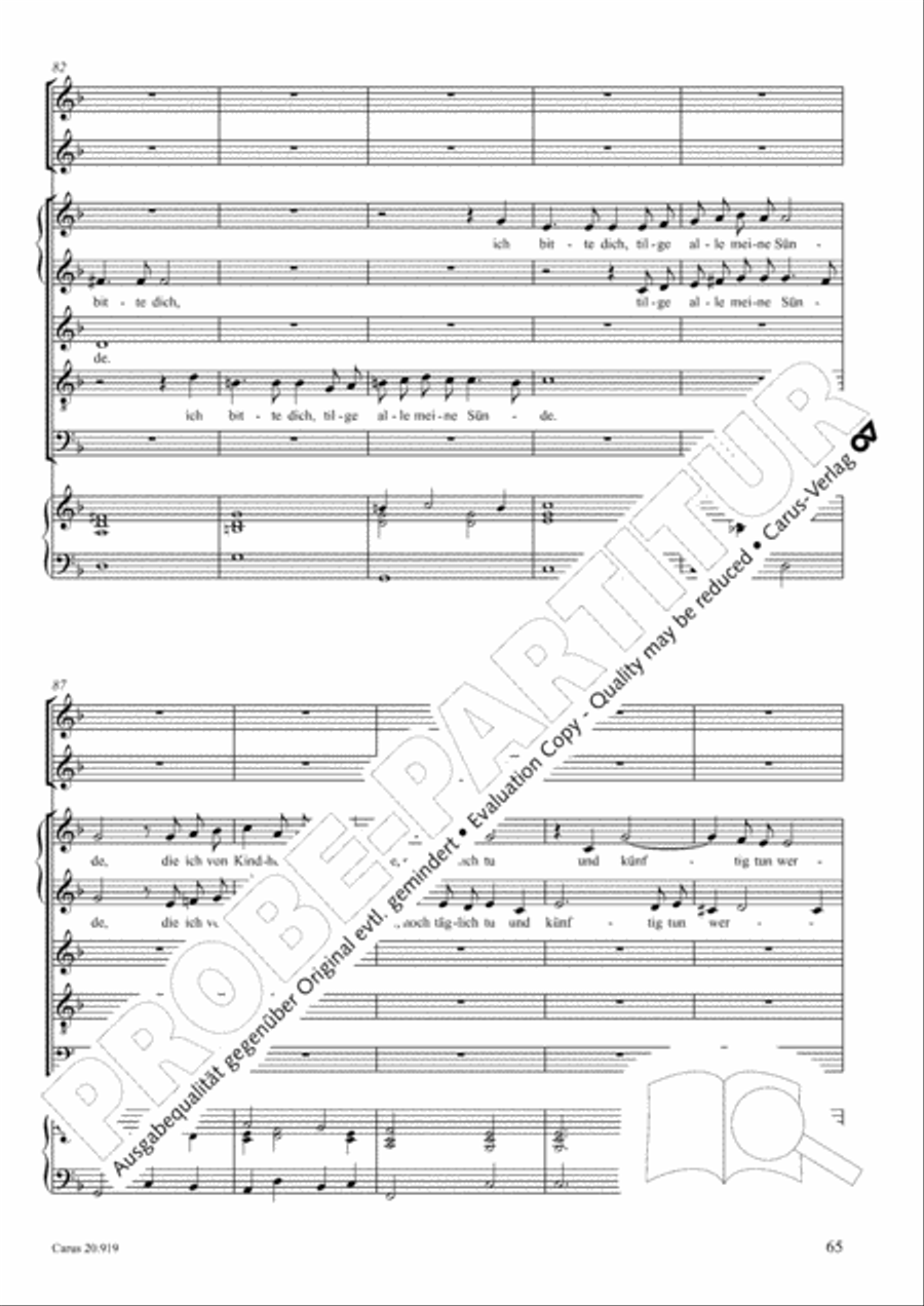 Opera varia I. Works with 1-7 parts (Complete edition, vol. 19) [Werke mit 1-7 obligaten Stimmen] Score scores gallery preview page 122