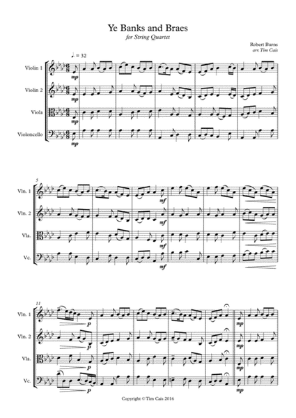 Ye Banks and Braes - String Quartet image number null