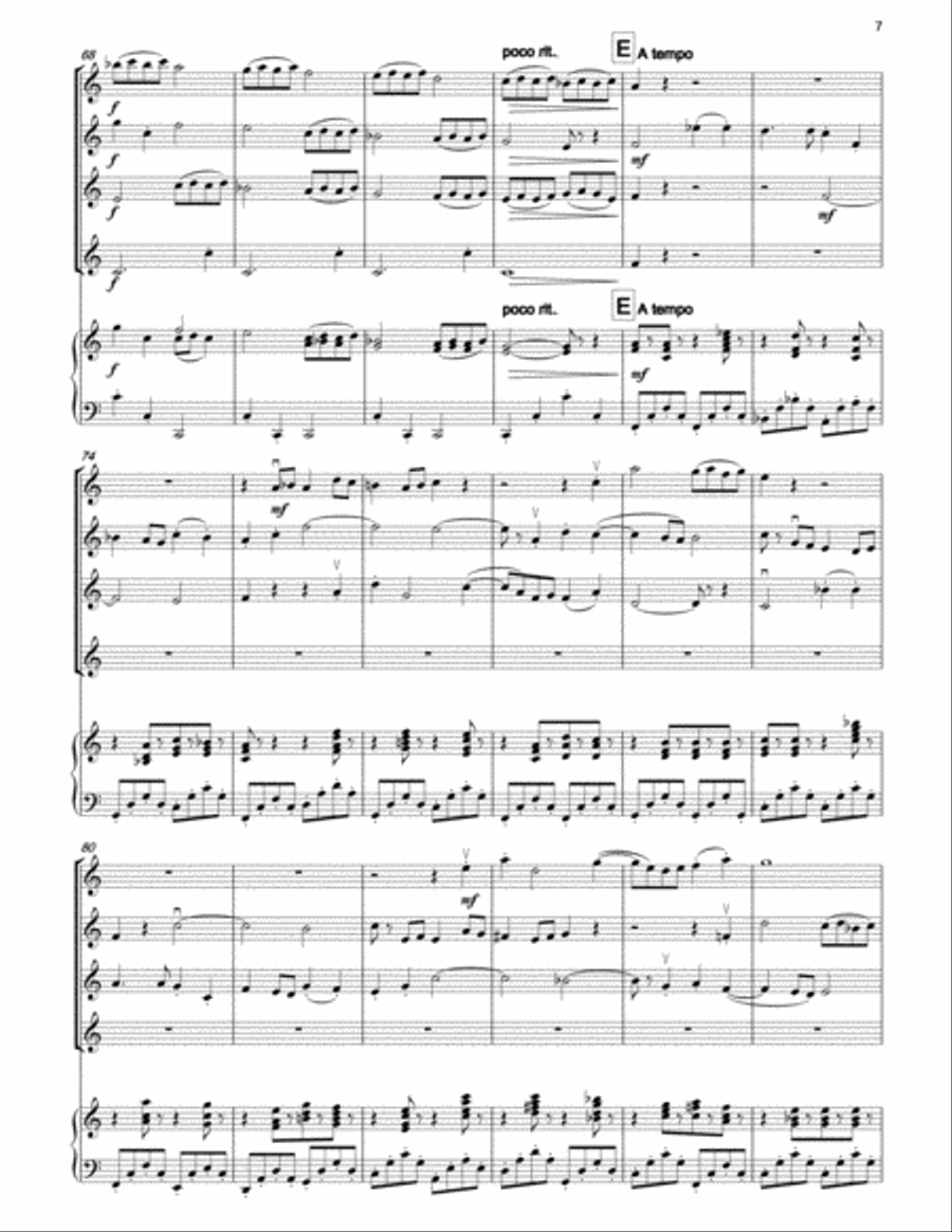 ROSSINI Cum Sancto Spirito (Messe Solenelle) for 4 violins & piano Violin Solo scores gallery preview page 6