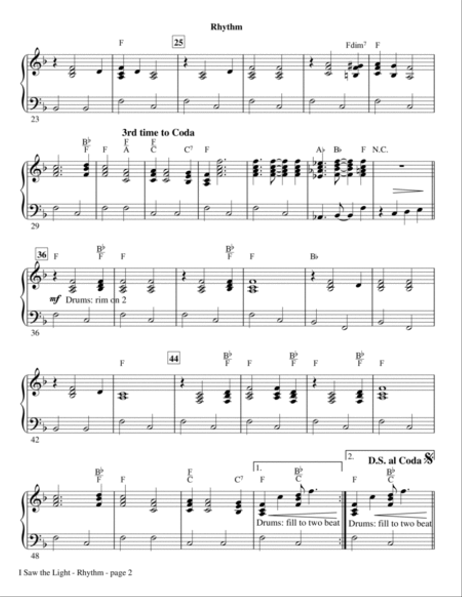 I Saw The Light - Rhythm Choir scores gallery preview page 2